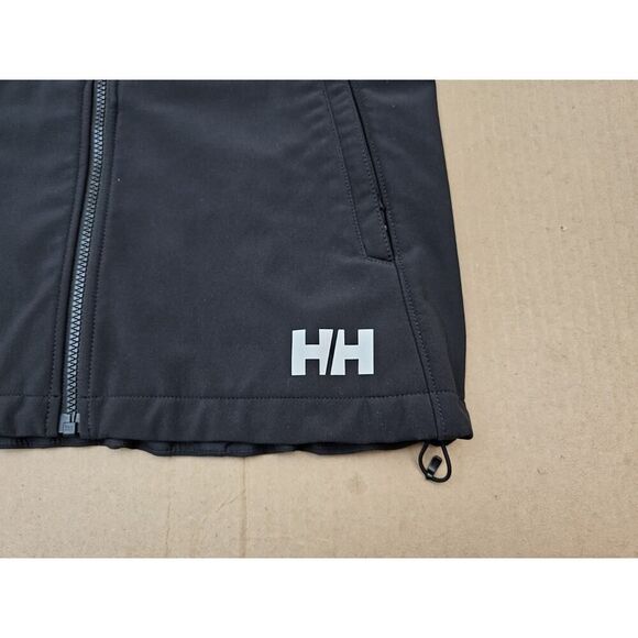 helly hansen Vest Men’s Small Gray Fleece Lined Soft shell Vest Company Logo - Picture 2 of 11